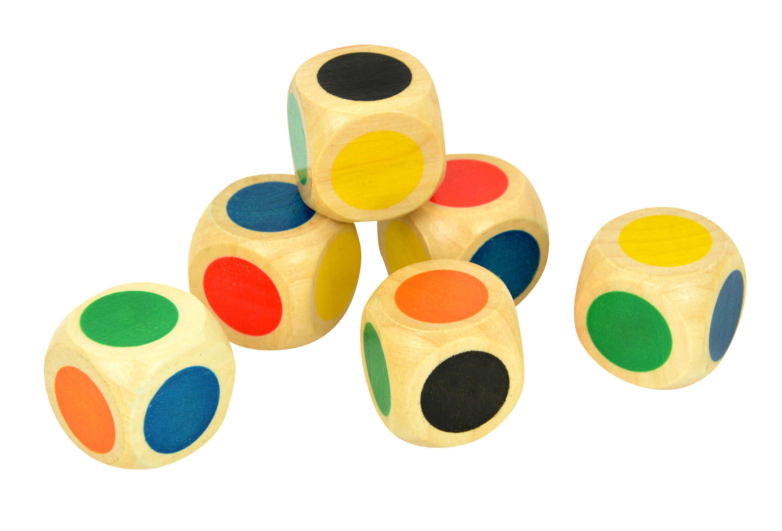 Farbflächenwürfel, 16mm, 6er Set