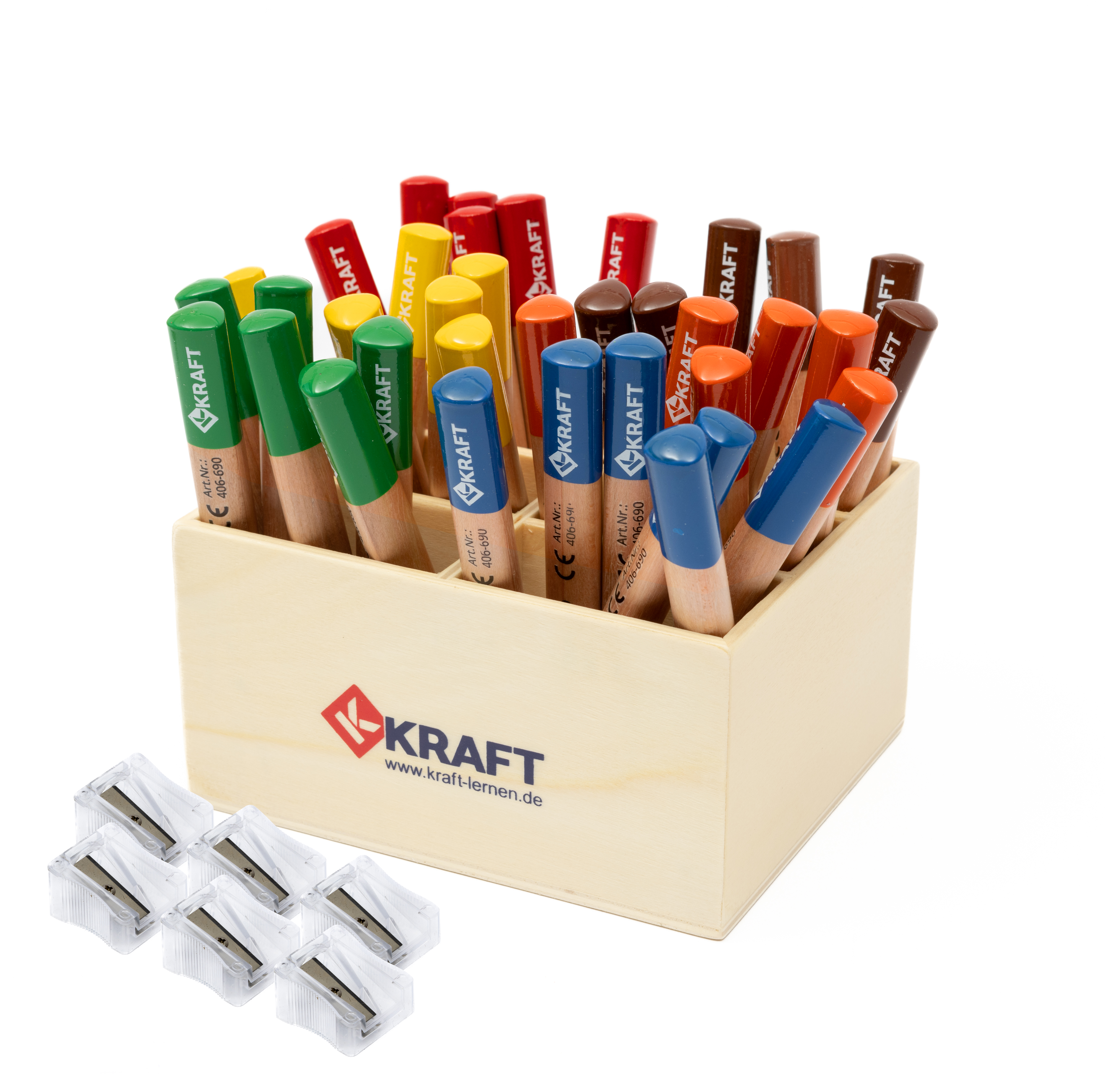 M4 Jumbo Buntstifte, 6er Set, mit Spitzer