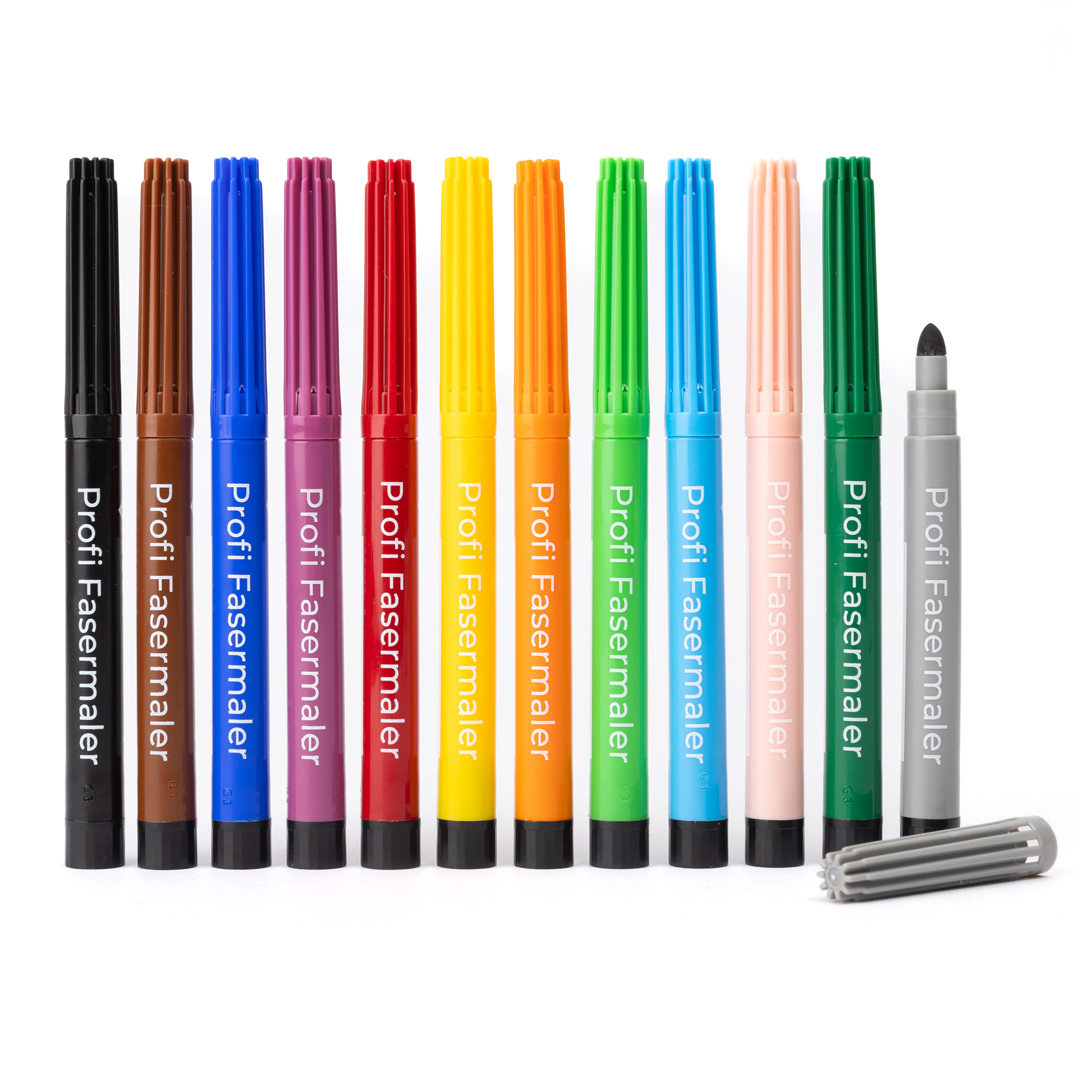Profi Fasermaler, 12-Farben-Set