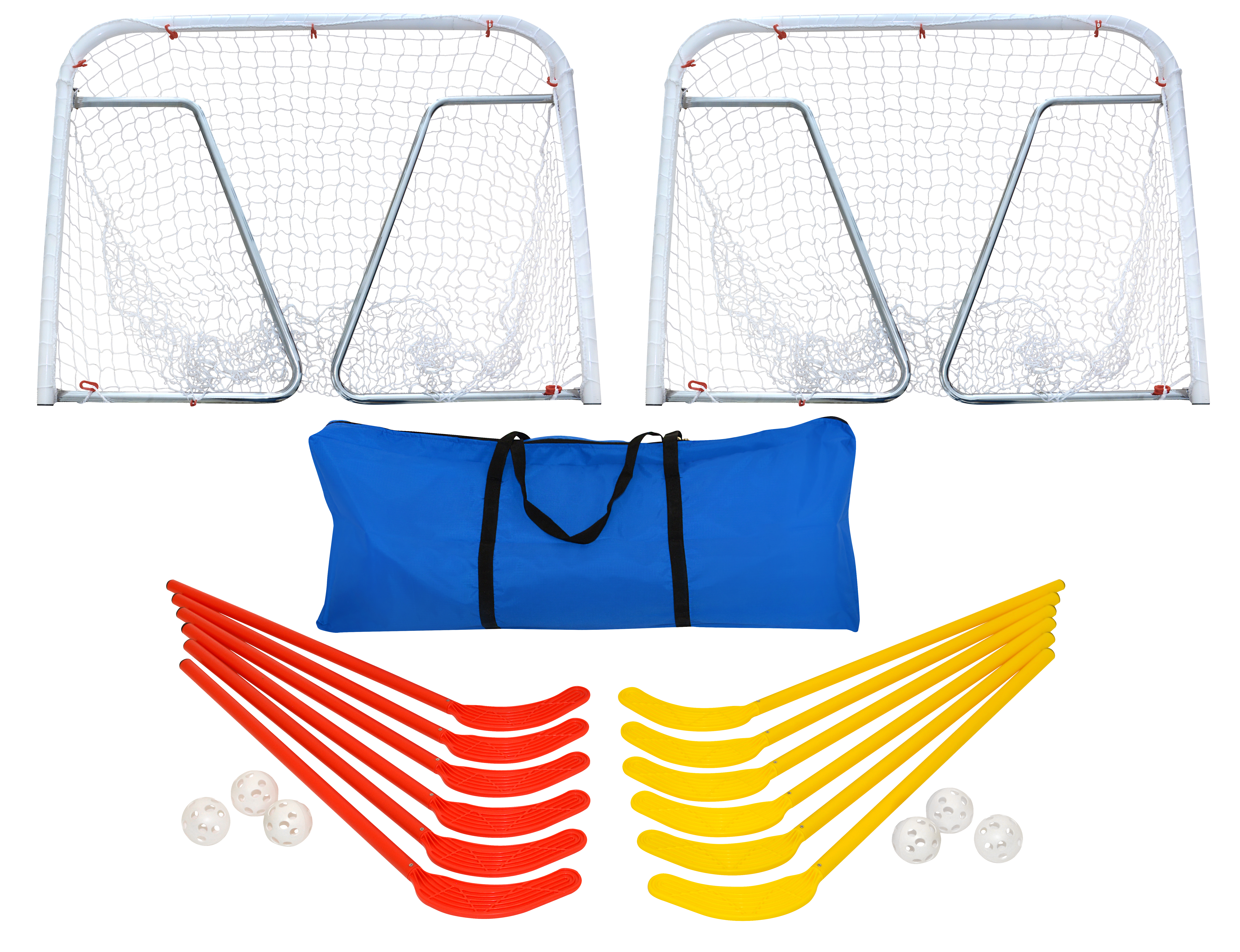 Hockey Set, 2 Tore, 6 Bälle, 12 Schläger