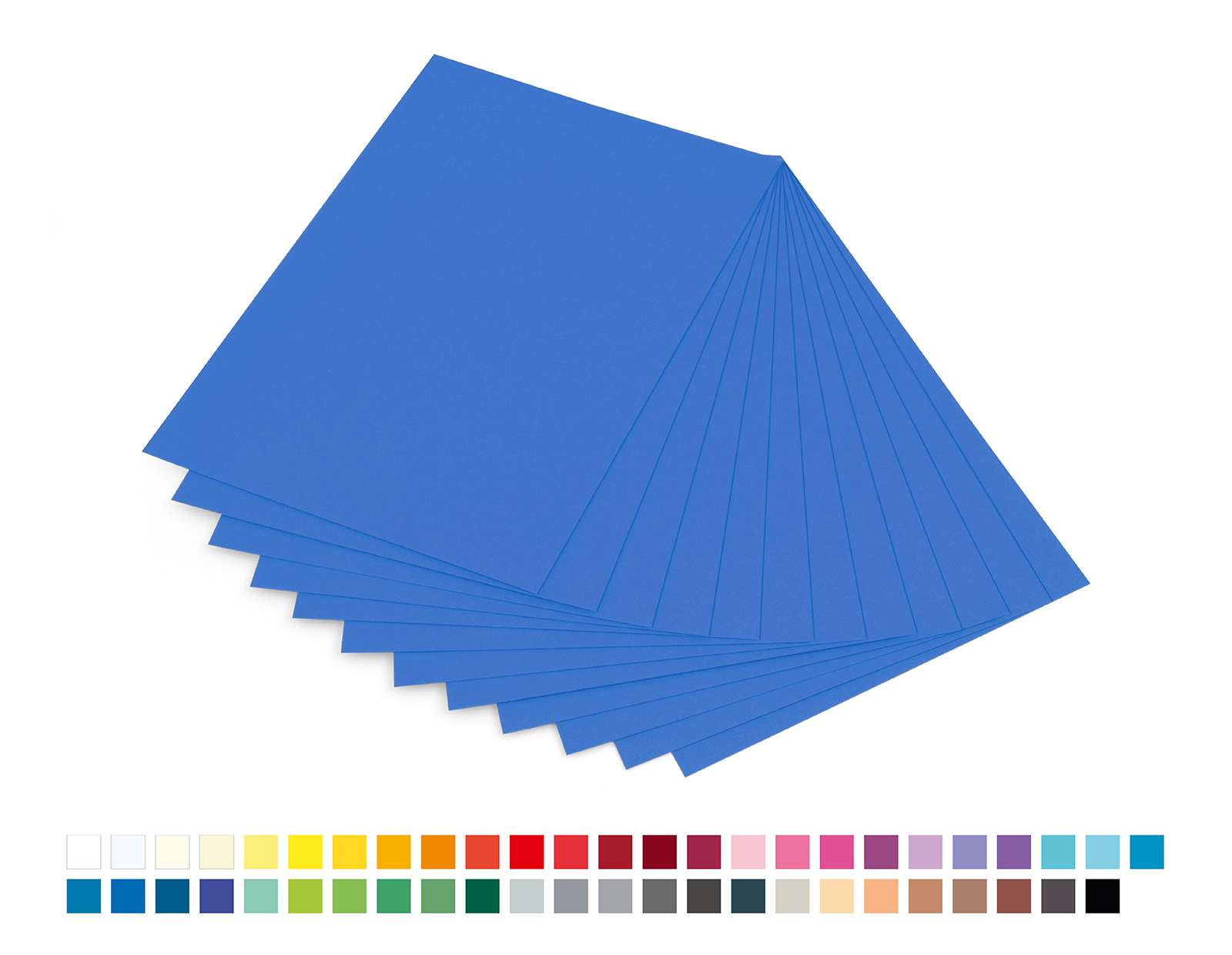 K300 g/m², 50x70cm, 12 Bogen, mittelblau