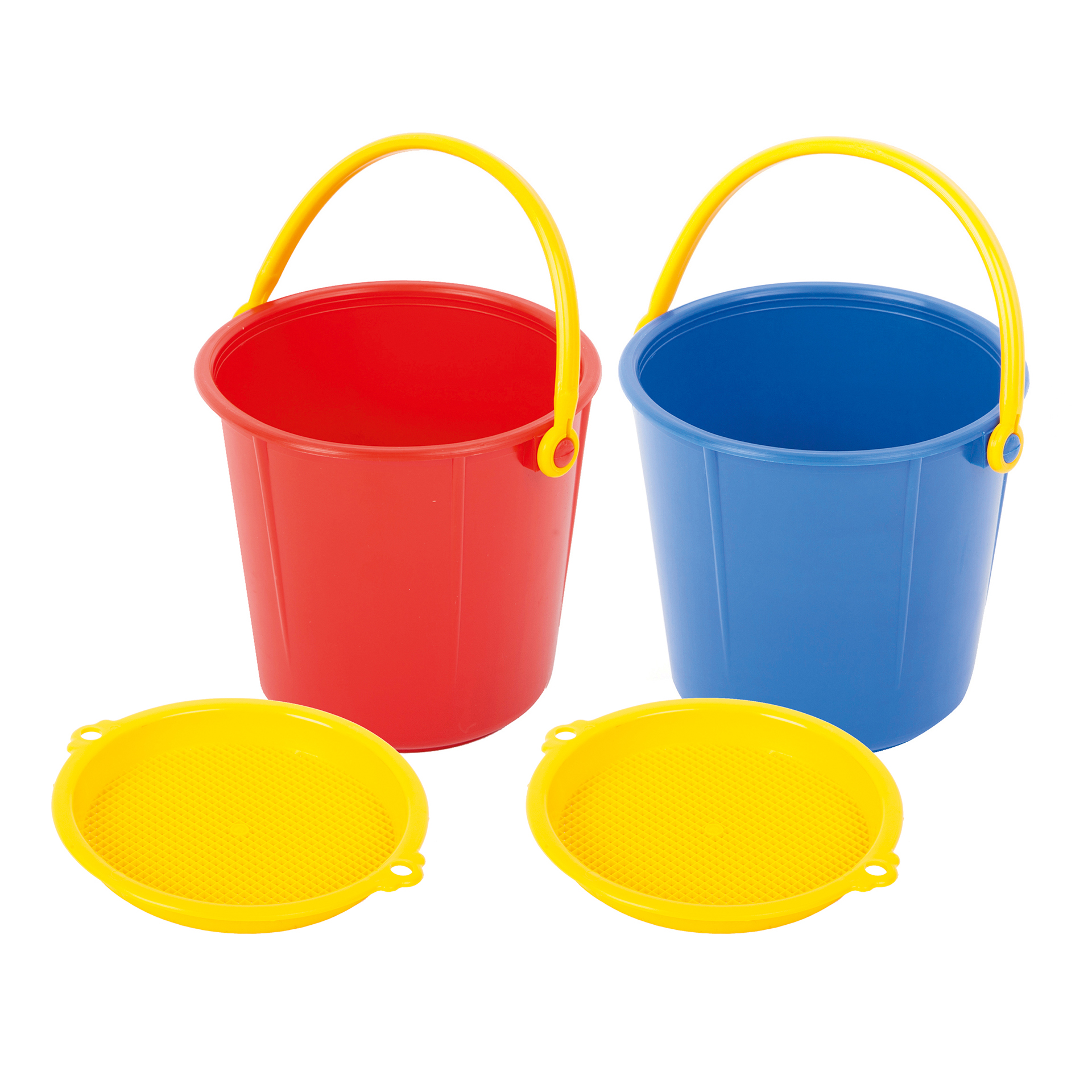 Eimer, 2er Set, 1x blau 1x rot