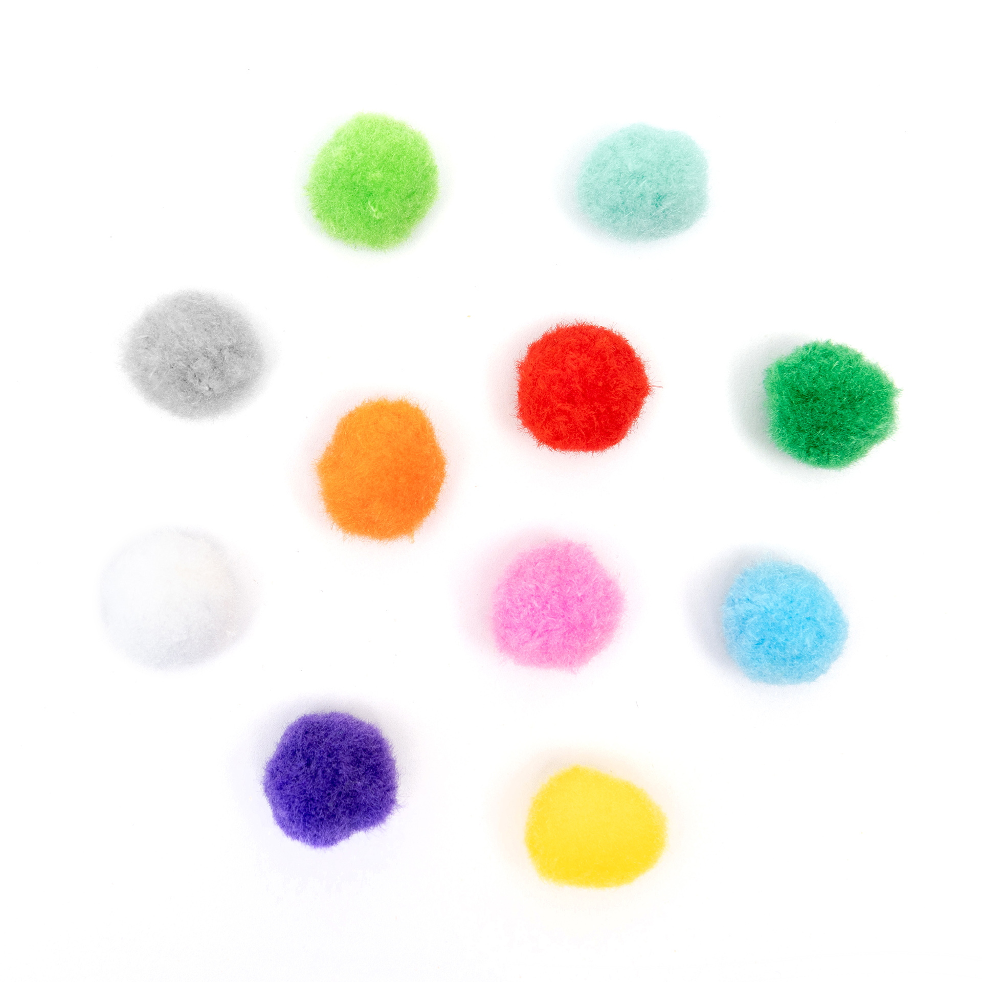 Pompons, 11 Farben, 5 Größen, 500 Stück