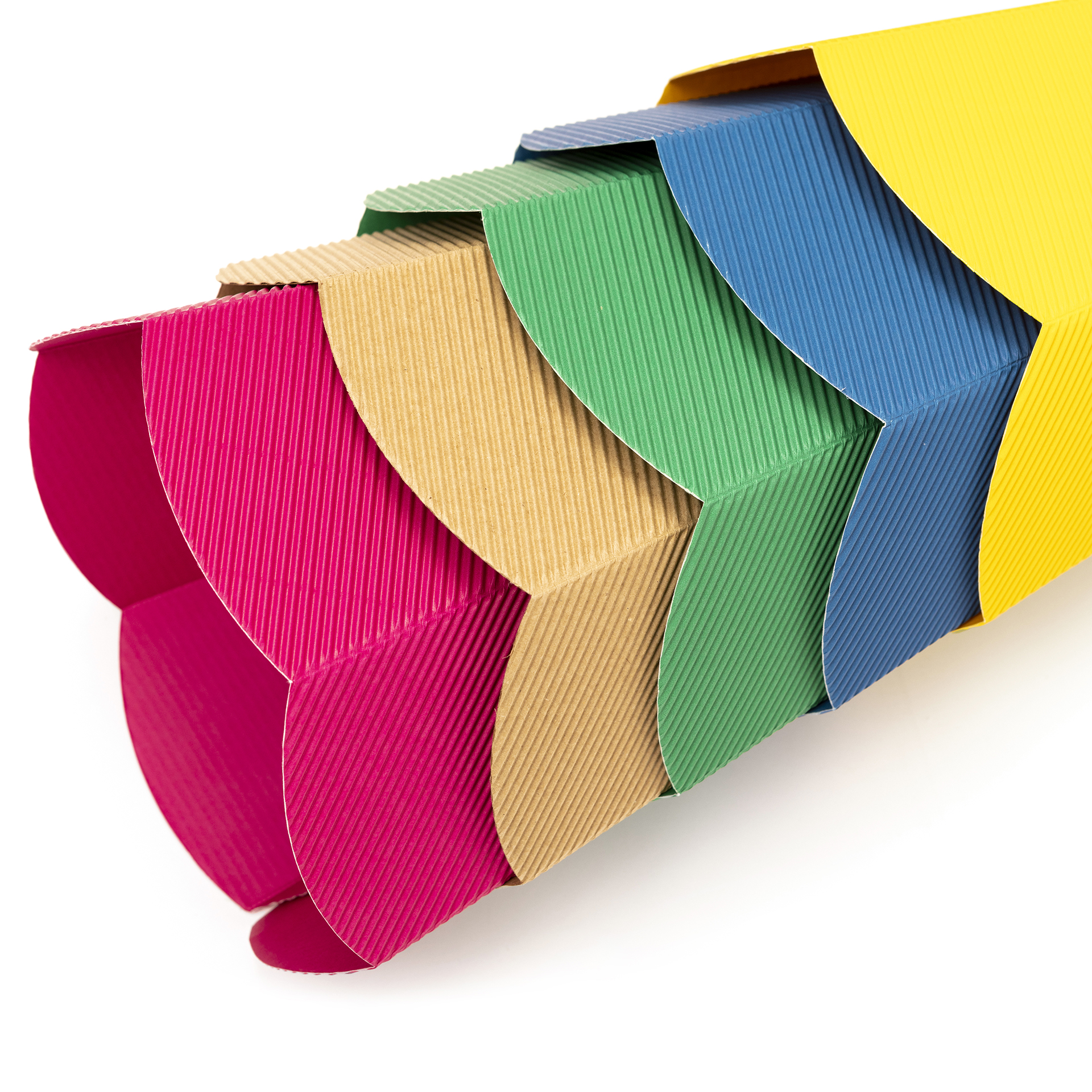 Schultüten 69cm, E-Wellpappe, sechseckig, 5-Farben-Set