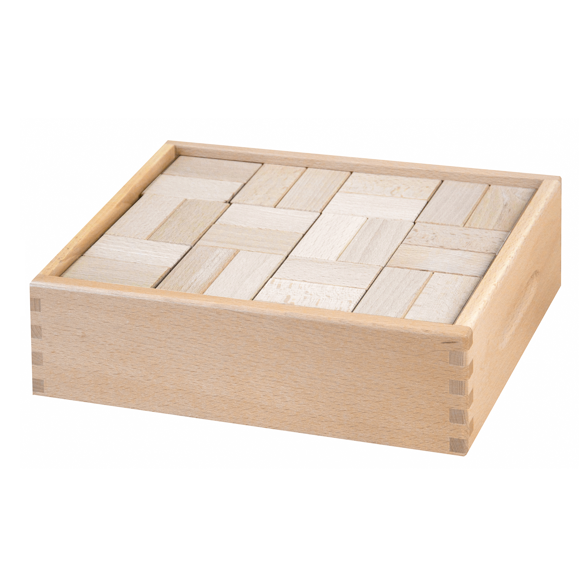 Holzbausteine in Holzbox, 96er Set