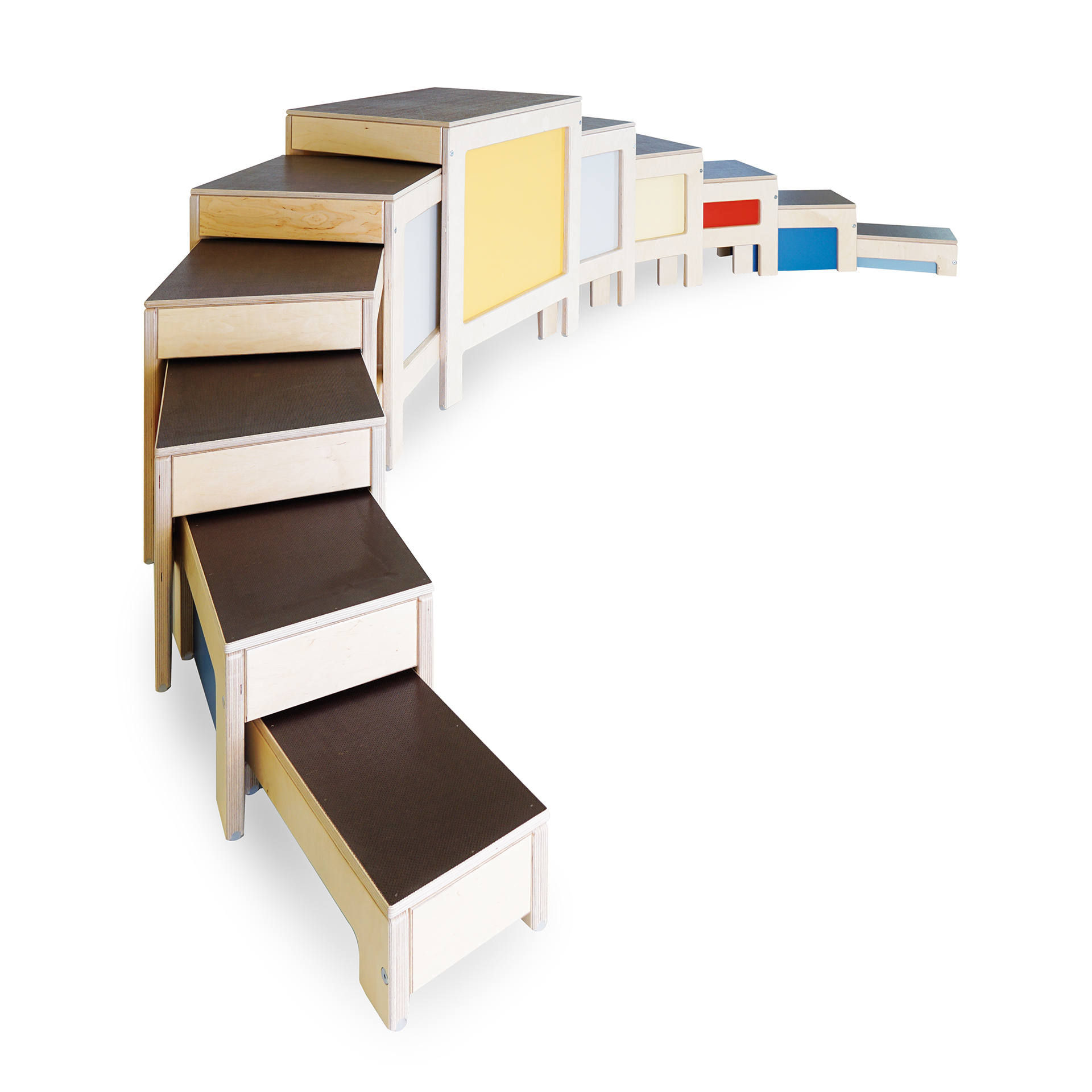Hockertreppe bunt