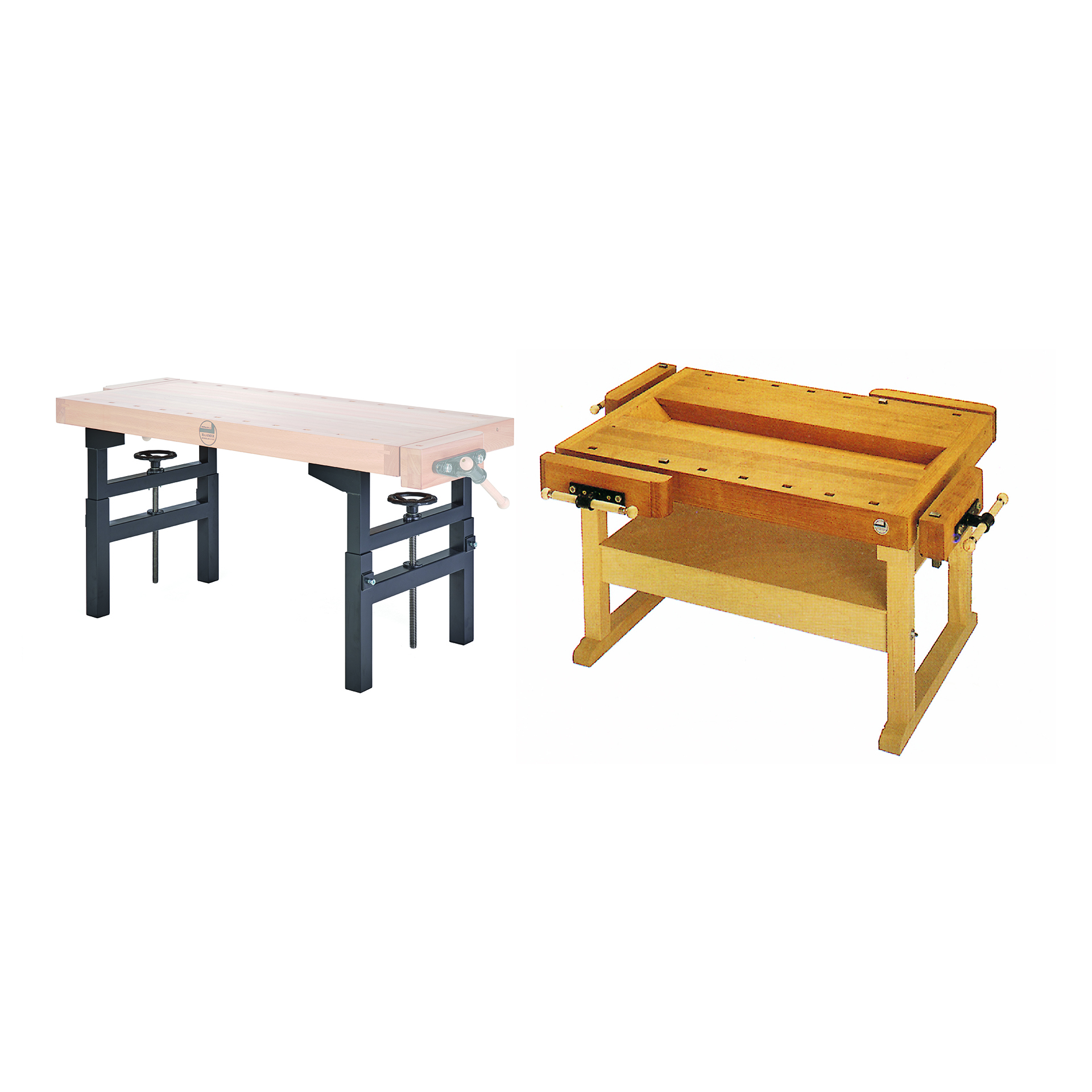 Werkbank Classic 4er, höhenverstellbar, Vorschule/Schul